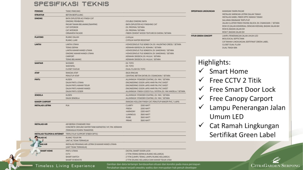 Spesifikasi Teknis Cluster Elaia 